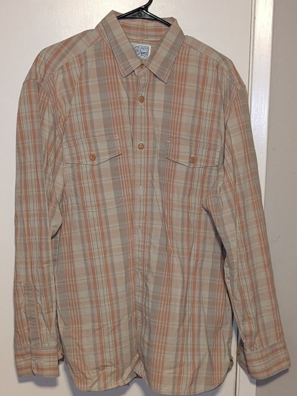 Lucky Brand Dungarees Men’s XL Plaid Button Down Shirt 100% Cotton